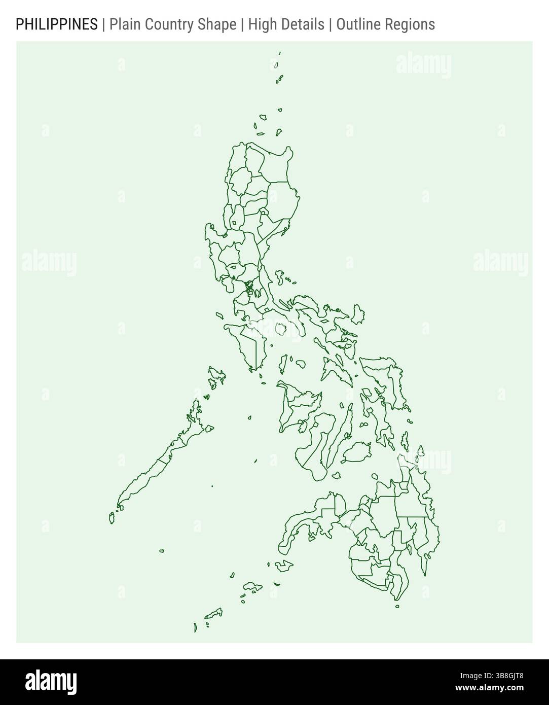 Carte de pays de plaine des Philippines. Détails élevés. Style des régions de contour. Forme des Philippines. Illustration vectorielle. Illustration de Vecteur Carte de pays de plaine des Philippines. Détails élevés. Style des régions de contour. Forme des Philippines. Illustration vectorielle. Illustration de Vecteur