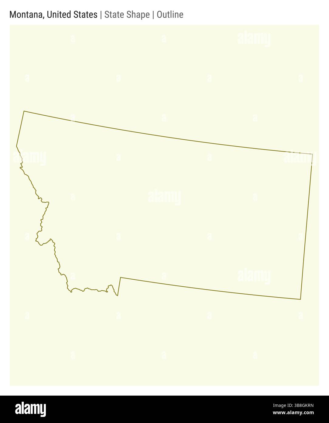 Montana, États-Unis. Carte vectorielle simple. Forme d'état. Style de contour. Frontière du Montana. Illustration vectorielle. Illustration de Vecteur