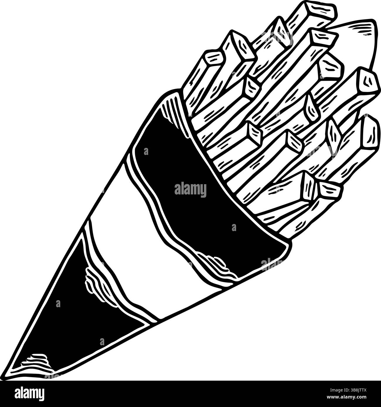 Illustration vectorielle de frites croustillantes – délicieux snack de restauration rapide Illustration de Vecteur