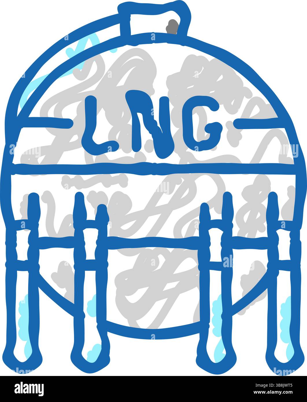 illustration de doodle d'icône gnl de gaz naturel liquéfié Illustration de Vecteur
