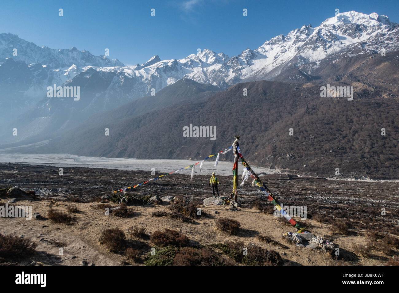 Vue du Ganja Himal dans le parc national de Langtang, Kyanjin Gompa, Népal Banque D'Images