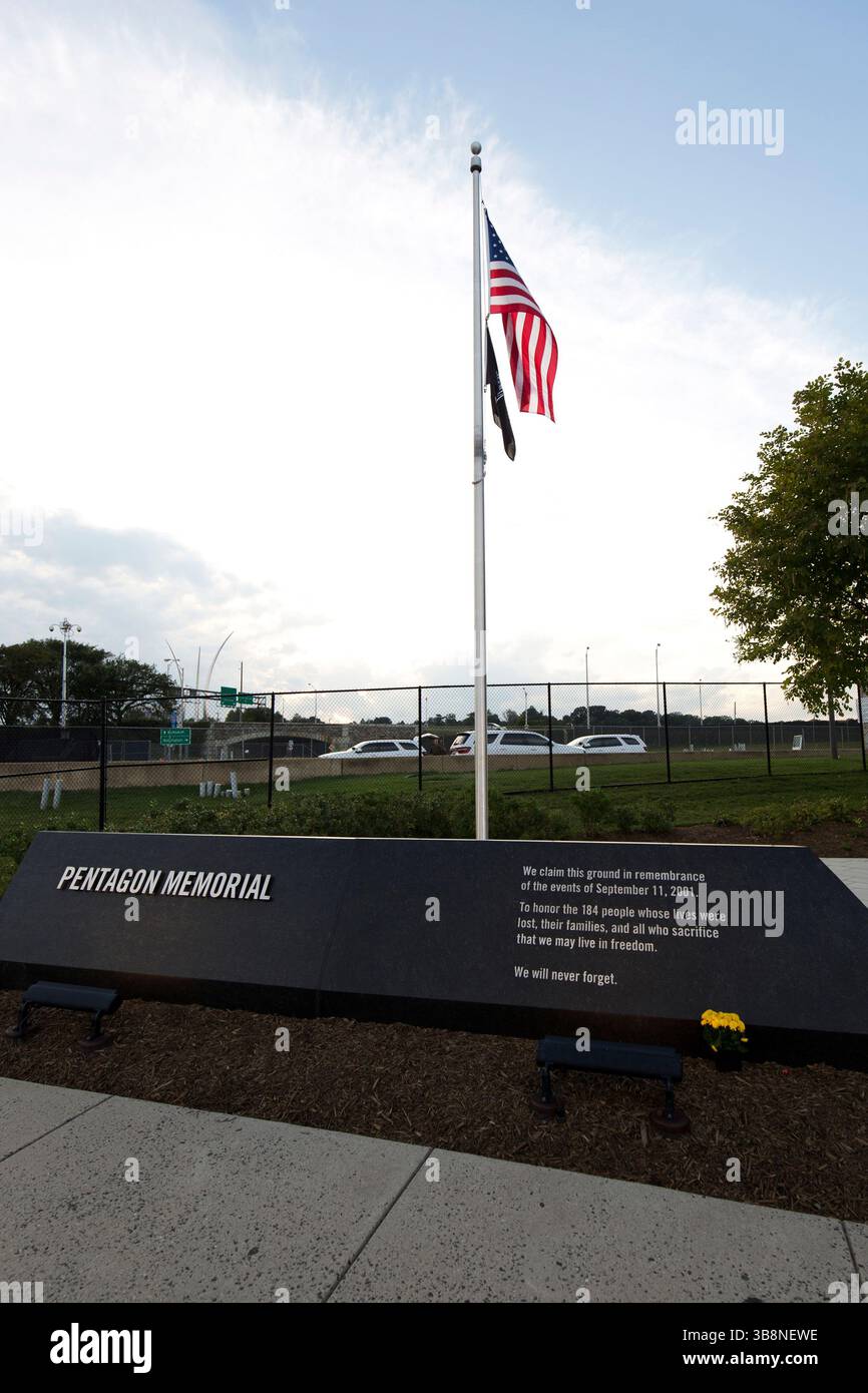 Comté d'Arlington, Virginie, États-Unis d'Amérique - 13 septembre 2023 : le Mémorial du Pentagone dans le comté d'Arlington, Virginie aux États-Unis d'Amérique Banque D'Images