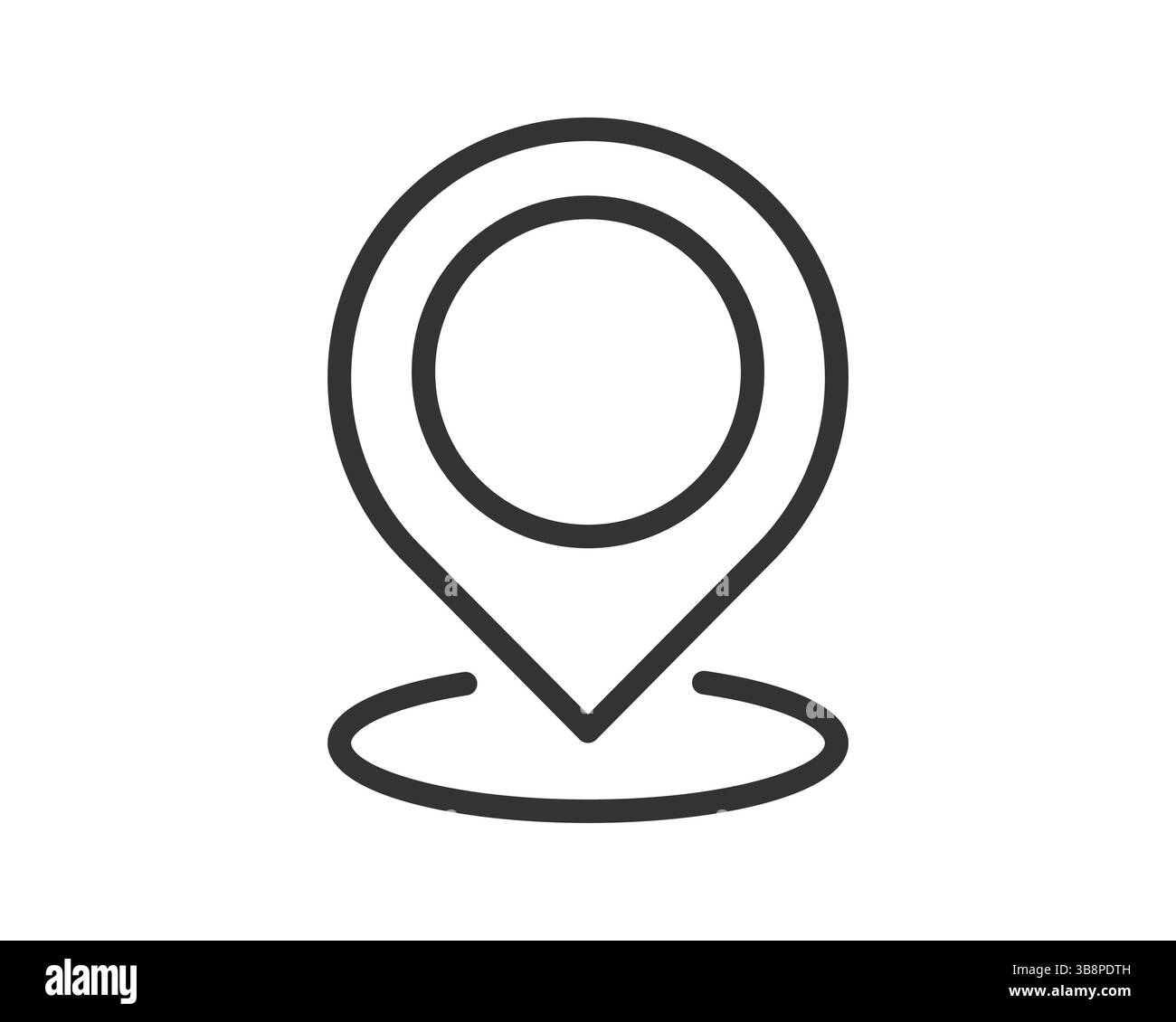Dessin au trait simple d'une épingle de carte ou d'une icône d'emplacement. Idéal pour une utilisation dans des conceptions de voyage, de navigation ou de points d'intérêt. Graphisme épuré et minimaliste. Illustration de Vecteur