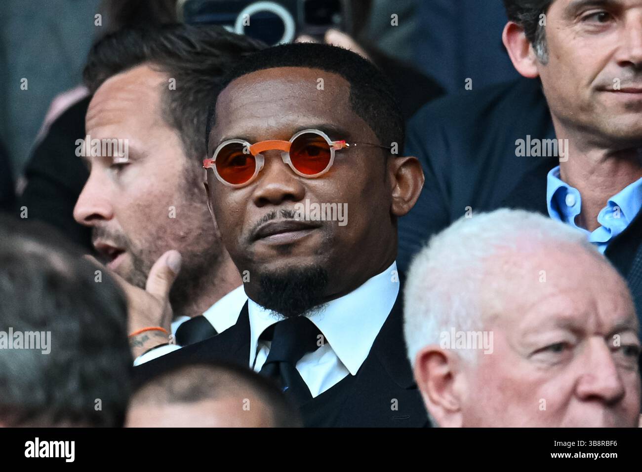 Paris, France. 07 mai 2025. Samuel ETO'O lors de la deuxième manche en demi-finale de la Ligue des Champions entre le PSG et Arsenal au Parc des Princes le 7 mai 2025. - 07/05/2025 - France/Ile-de-France (région)/Paris - Julien Mattia/le Pictorium crédit : LE PICTORIUM/Alamy Live News Banque D'Images