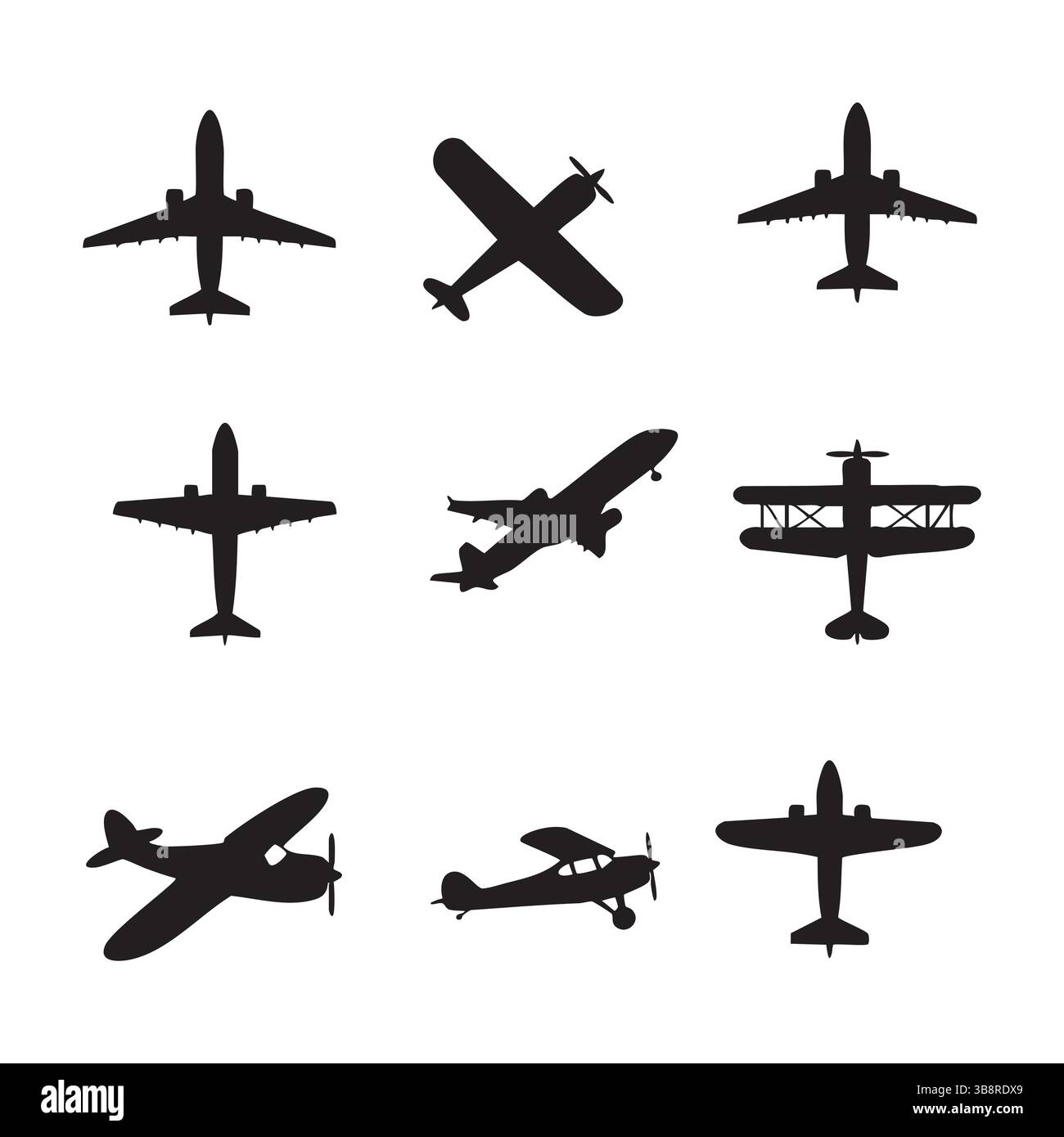 Ensemble de silhouette plane sur fond blanc Illustration de Vecteur