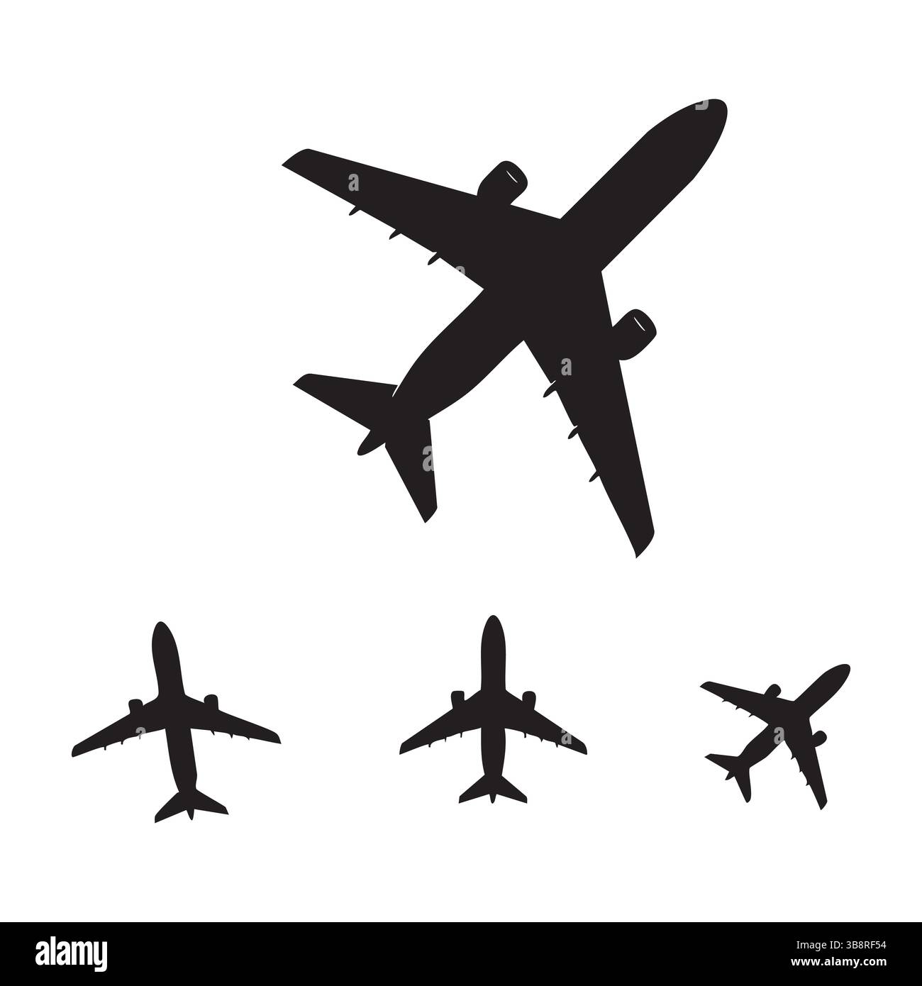 Ensemble de silhouette plane sur fond blanc Illustration de Vecteur