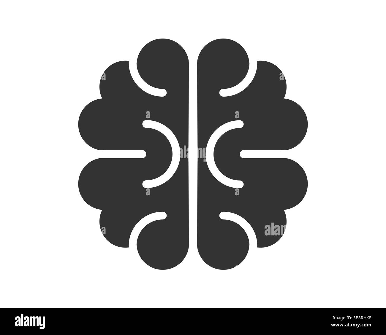 Icône de cerveau minimaliste. Représente l'intelligence, la pensée, l'apprentissage et l'IA. Idéal pour la science, la technologie, l'éducation et les visuels de la santé. Illustration de Vecteur