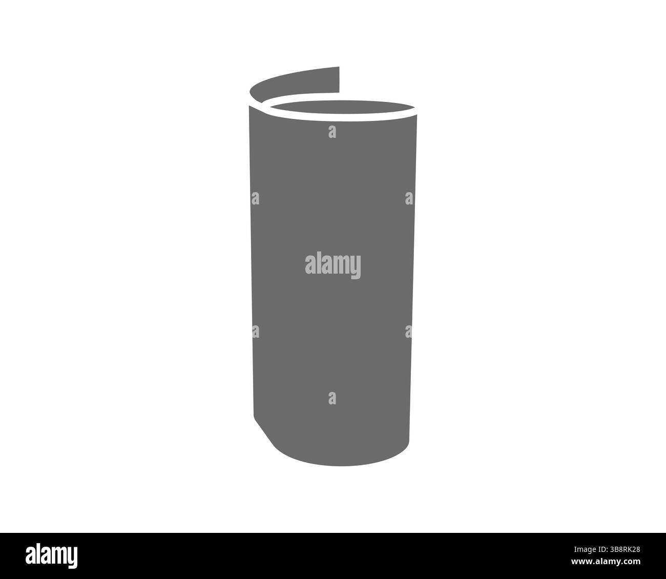 Cylindre gris abstrait, suggérant subtilement un document de type rolledup ou défilement. Représente le potentiel, les nouveaux départs ou les informations stockées. Illustration de Vecteur