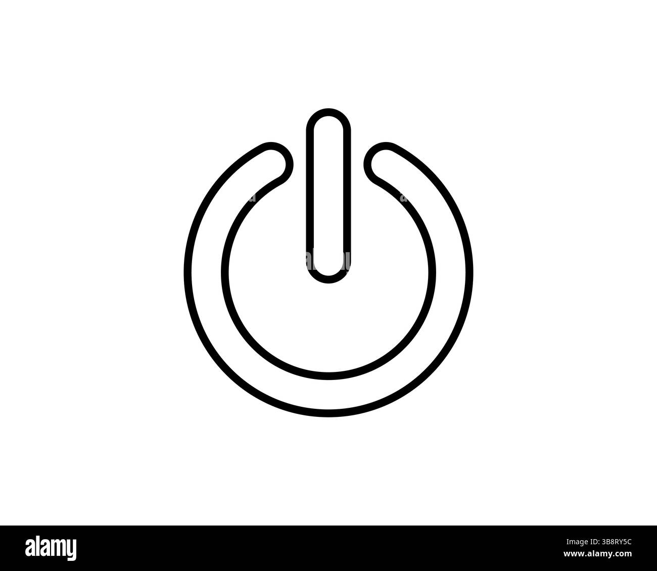 Icône de bouton d'alimentation de dessin au trait propre et minimaliste. Parfait pour les sites Web, les applications et les projets de conception d'interface utilisateur nécessitant un simple symbole d'interrupteur onoff. Polyvalent et Illustration de Vecteur