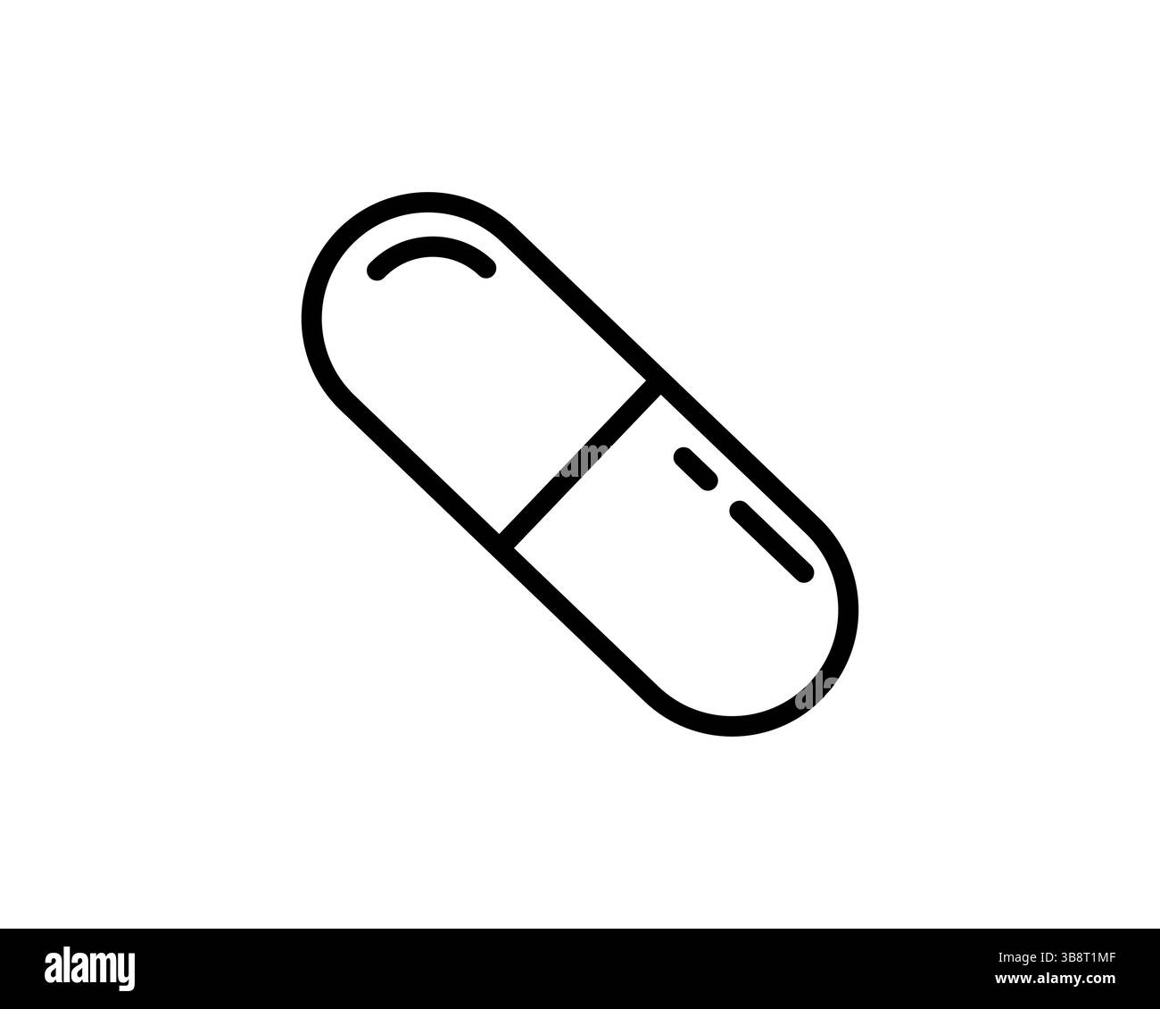 Illustration d'art au trait propre et moderne d'une capsule. Parfait pour les sites Web médicaux, pharmaceutiques, de santé ou de bien-être, les applications, et présentations. SIM Illustration de Vecteur
