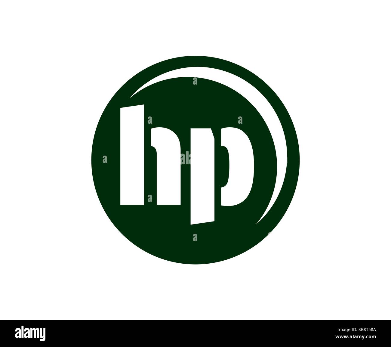 Emblème sport HP ou logotype d'équipe. Logo de balle avec une combinaison de lettres initiales H et P pour magasin de balles, entreprise de sport, entraînement, badge de club. Vecteur Illustration de Vecteur