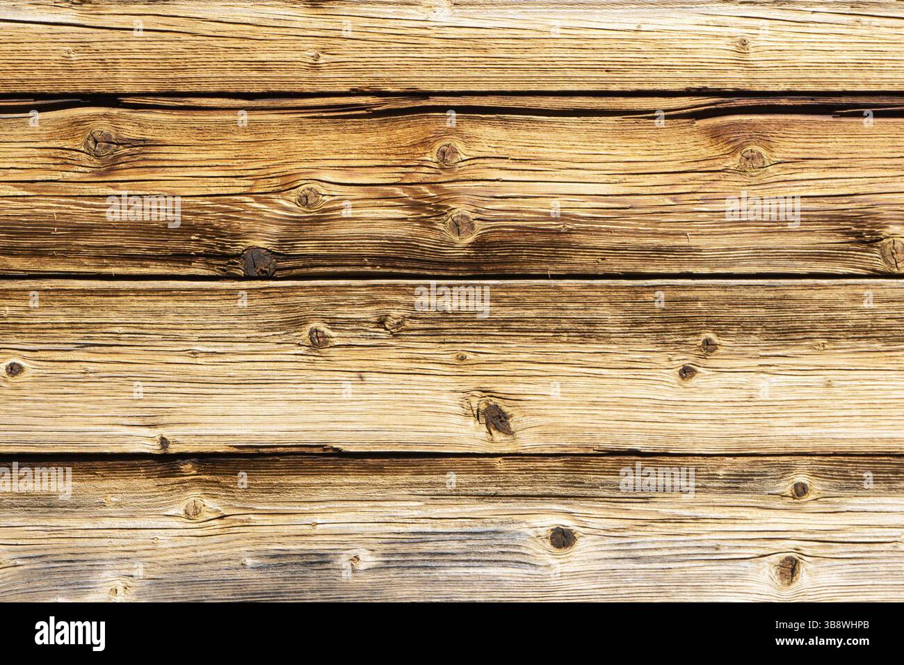 Vieux fond de mur en bois. Texture de planches horizontales. Surface en bois brun rustique. Grain de bois vieilli. Structure en bois naturel. Campagne vintage. Banque D'Images