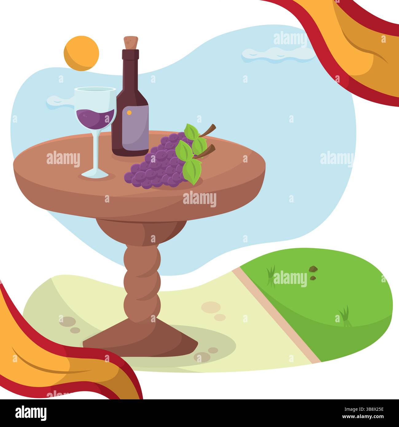 Scène du vin et du raisin espagnol. Illustration vectorielle Illustration de Vecteur
