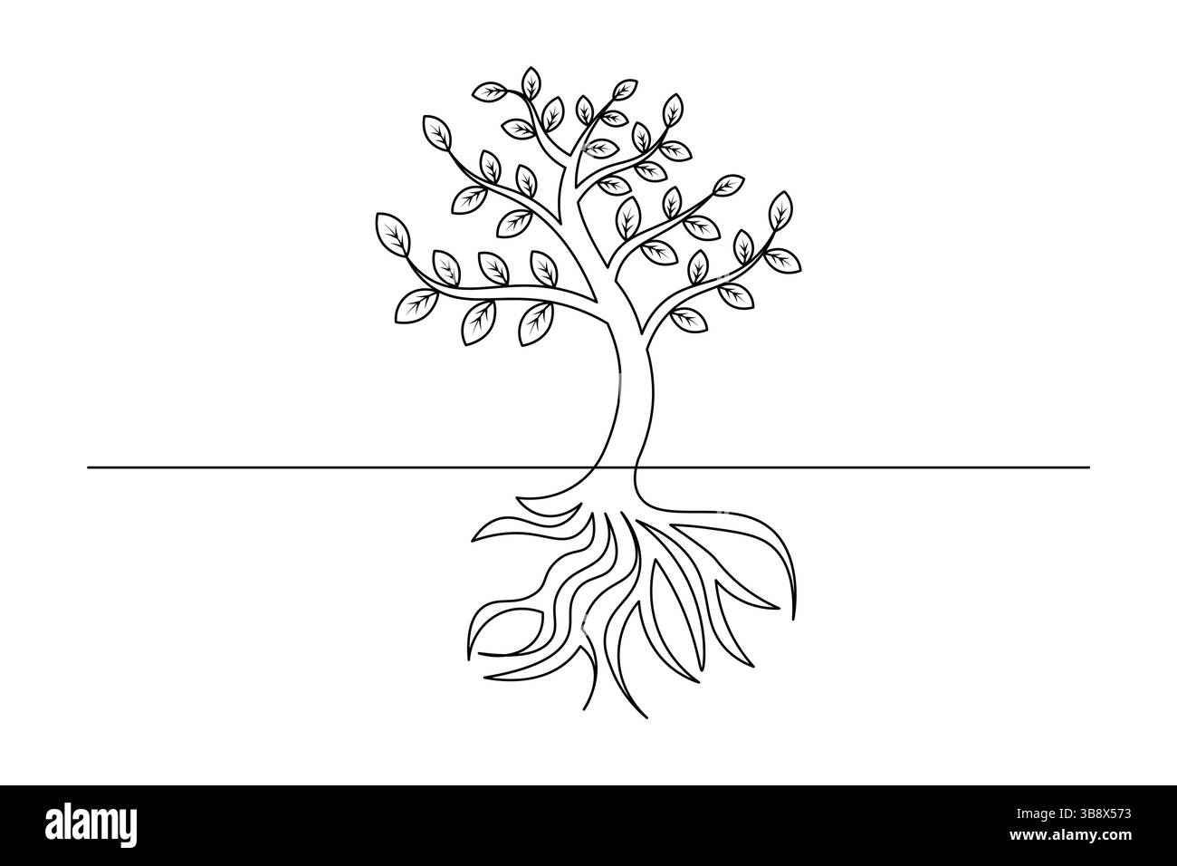 Minimaliste One Line dessin végétal élégant Art botanique pour nature Inspired Design. Vecteur Illustration de Vecteur