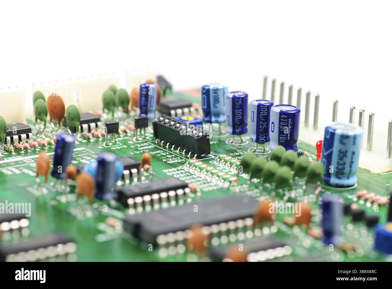 Vue rapprochée d'une carte à circuit intégré. Détails exceptionnels Banque D'Images