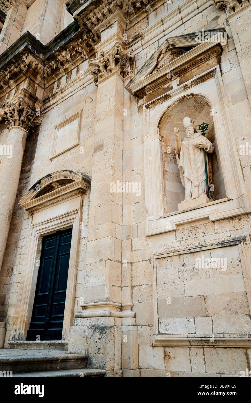 L'église Saint Blaise flamboyante de style baroque vénitien à Dubrovnik, Croatie. Banque D'Images