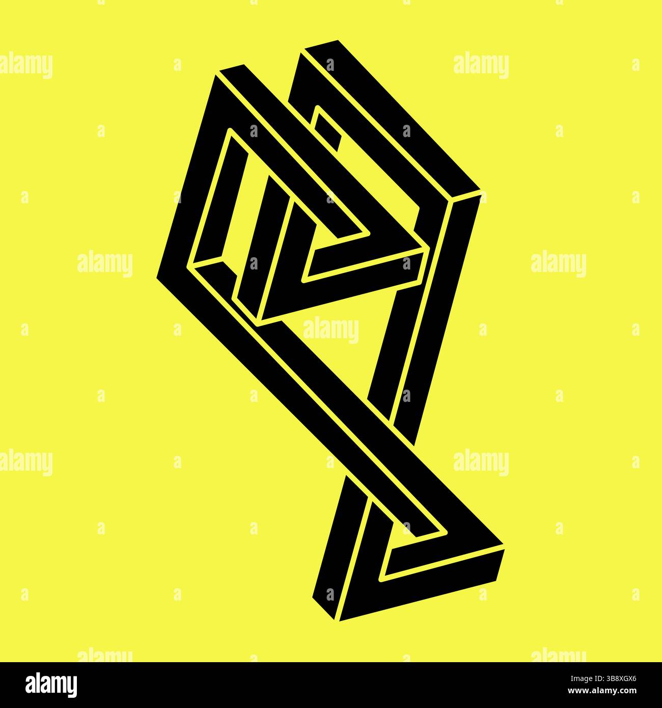 Conception de logo de formes impossibles, objet d'illusion optique. Dispositif optique Figures de géométrie sacrée. Illustration de Vecteur