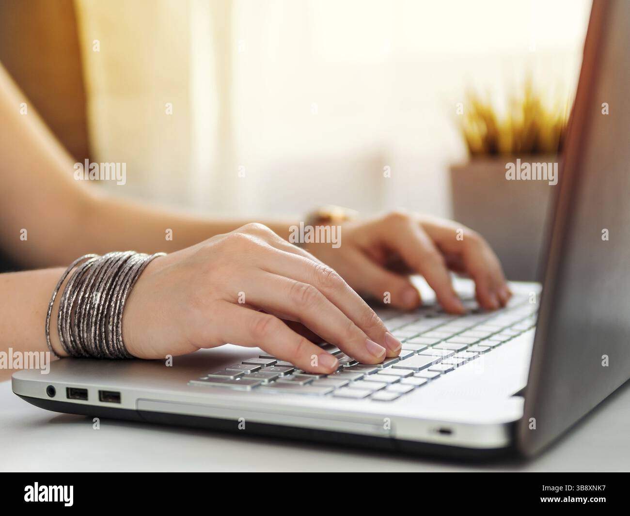 Achat en ligne soncept. Gros plan des mains de la femme tenant la carte de crédit et entrant des informations de carte à l'aide du clavier d'ordinateur portable pour les achats en ligne Banque D'Images