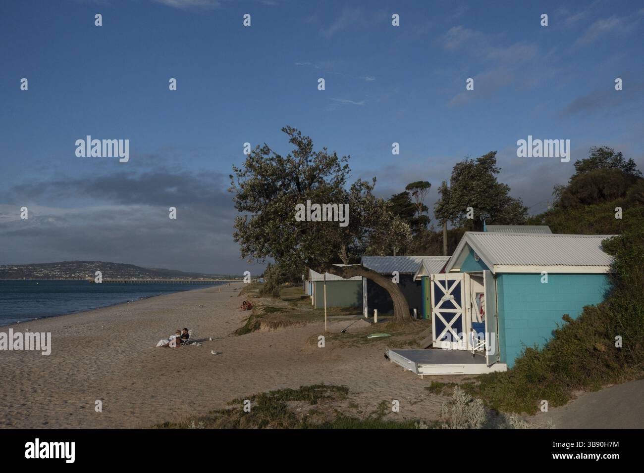 Cabanes de plage multicolores à Dromana Victoria, Australie, Océanie Banque D'Images