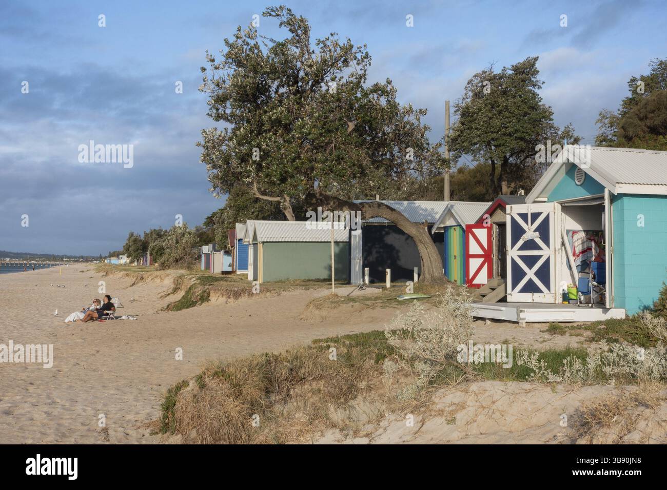 Cabanes de plage multicolores à Dromana Victoria, Australie, Océanie Banque D'Images