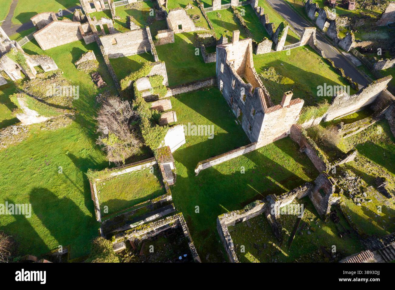 Ruines d'Oradour-sur-Glane, haute Vienne, Nouvelle Aquitaine, France Banque D'Images
