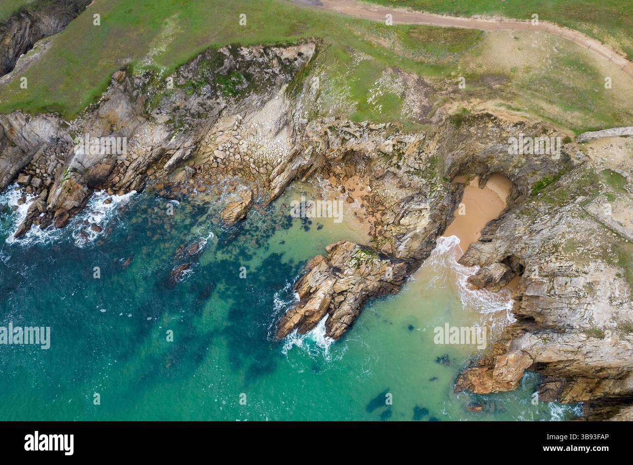 Côte dans la presqu'île de Quiberon, Bretagne, France Banque D'Images