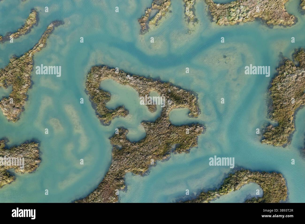 Vue aérienne du parc naturel de Ria Formosa, Faro, Algarve, Portugal Banque D'Images