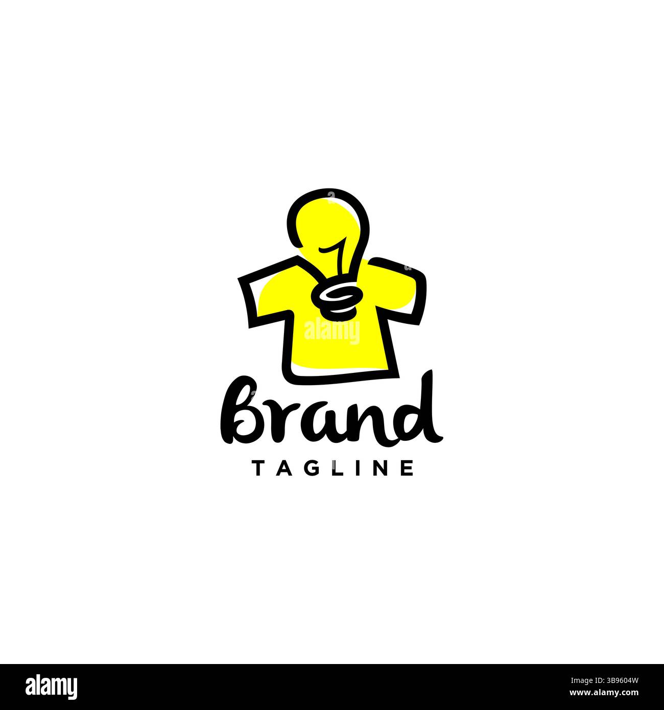 Logo simple Fun Lamp Tees. Design du logo simple Light Idea Tees. Illustration de Vecteur