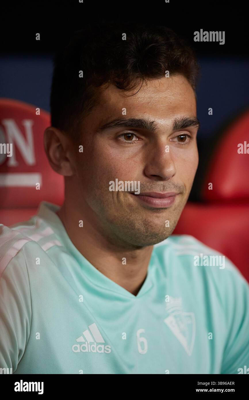 28 avril 2023, PAMPELUNE, NAVARRE, ESPAGNE : Lucas Torro de CA Osasuna regarde pendant le match de la Liga Santander entre CA Osasuna et Real Sociedad à El Sadar le 28 avril 2023, à Pampelune, Espagne. (Crédit image : © Ricardo Larreina/AFP7 via ZUMA Press Wire) Banque D'Images