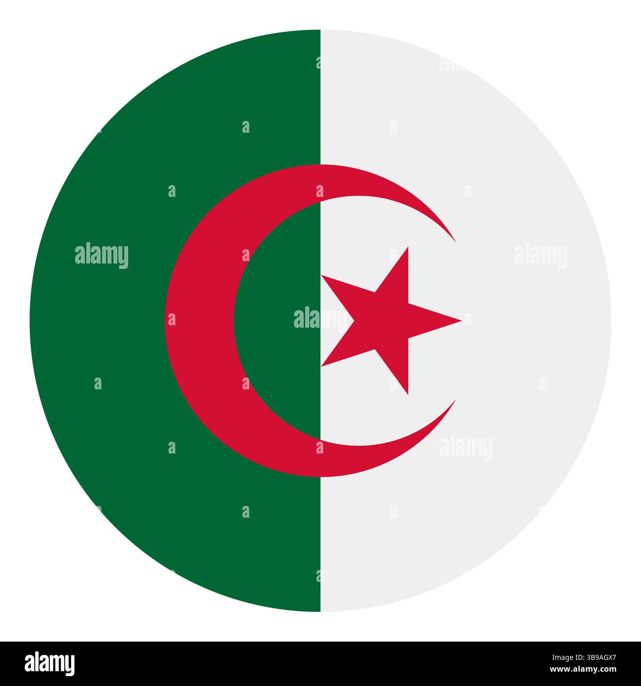 Drapeau de l'Algérie. Algérie cercle drapeau logo icône illustration vectorielle numérique Illustration de Vecteur