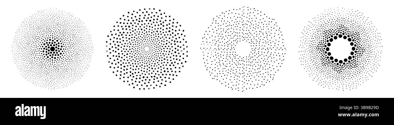 Jeu de cadres abstraits Doodle Dots Illustration de Vecteur
