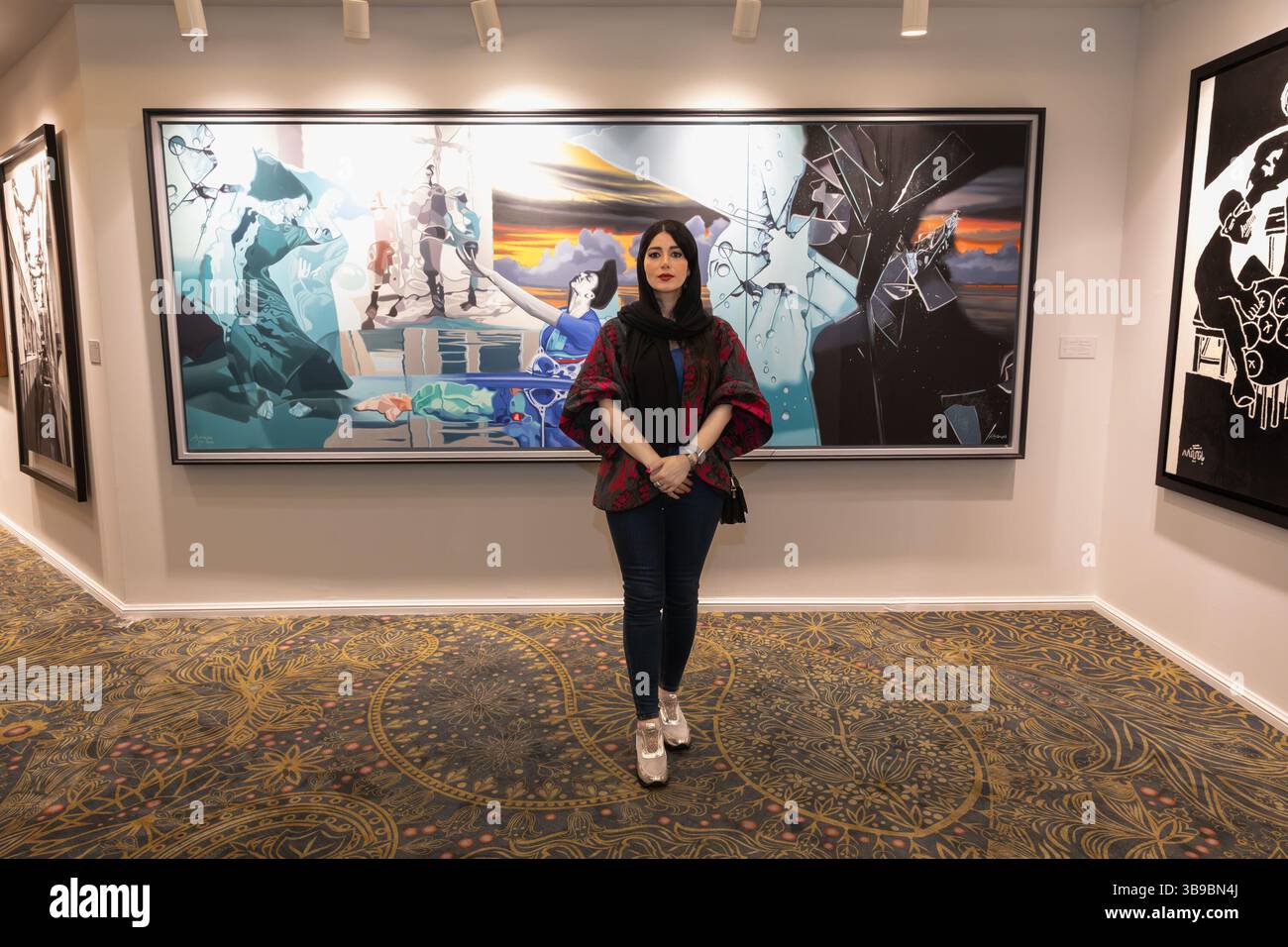 Galerie d'art à Téhéran, Iran. Banque D'Images
