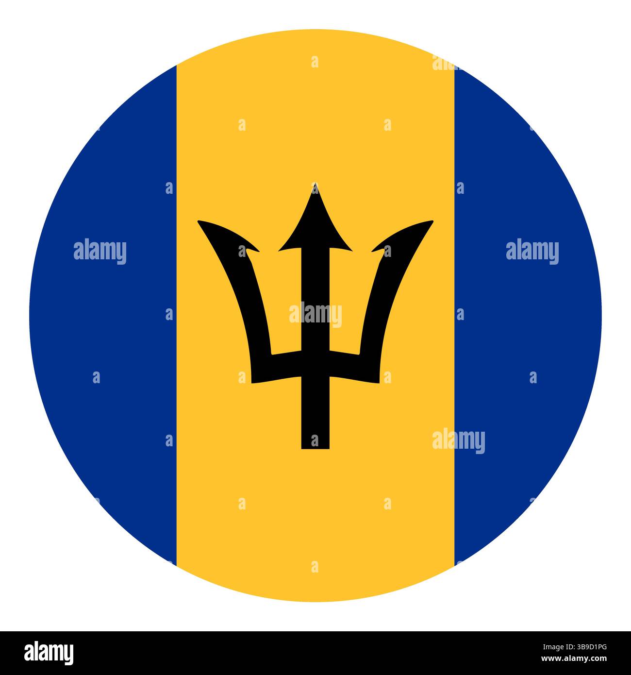 Drapeau de la Barbade. Drapeau de la Barbade. Barbados cercle drapeau logo icône d'illustration vectorielle d'ordinateur conception Illustration de Vecteur