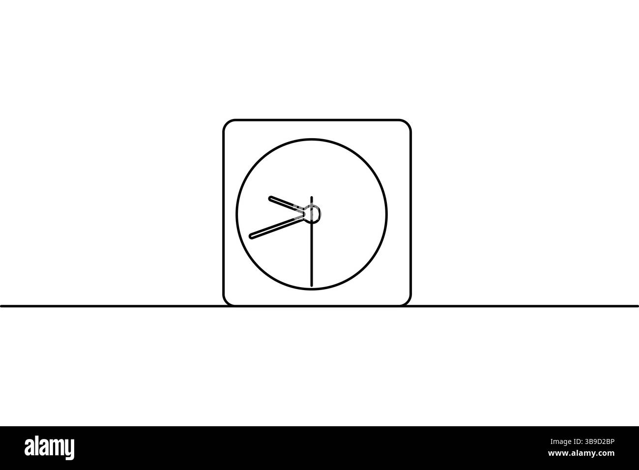 Horloge minimaliste une ligne dessinant une illustration vectorielle de contour continue isolée sur blanc Illustration de Vecteur