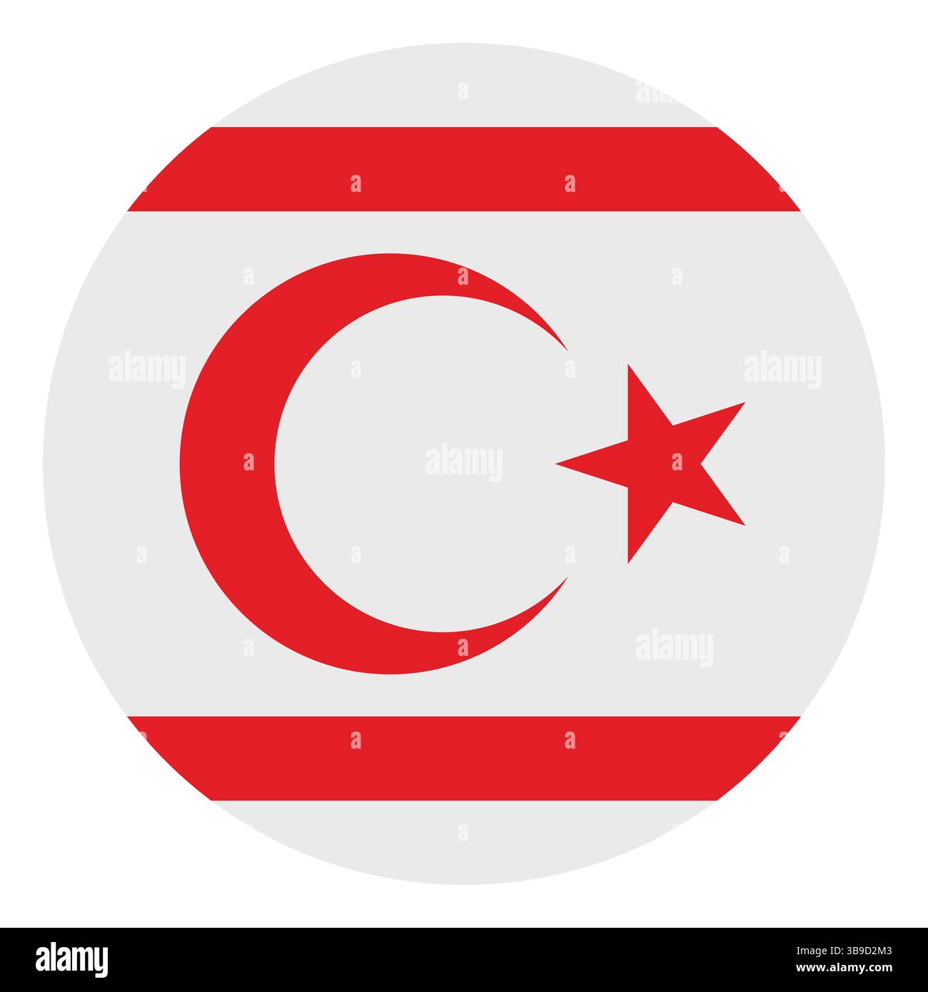 Drapeau de Chypre-Nord. Drapeau de Chypre du Nord. Chypre du Nord cercle drapeau logo icône d'illustration vectorielle d'ordinateur Illustration de Vecteur