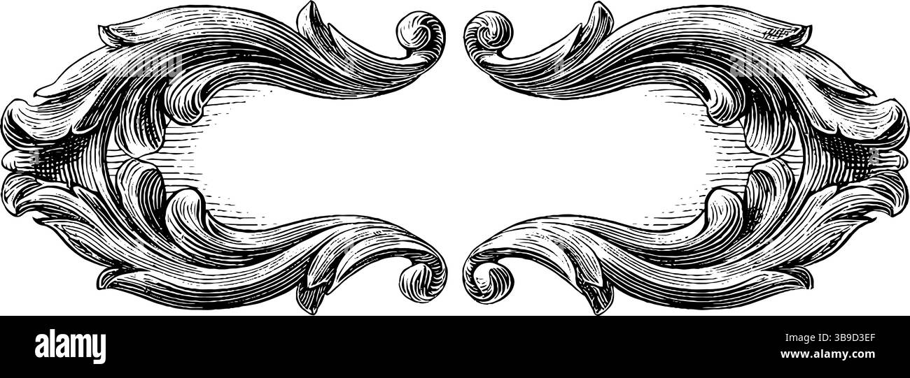 Conception de plaque ornementale avec des éléments décoratifs gravés pour des projets d'art. Illustration de Vecteur