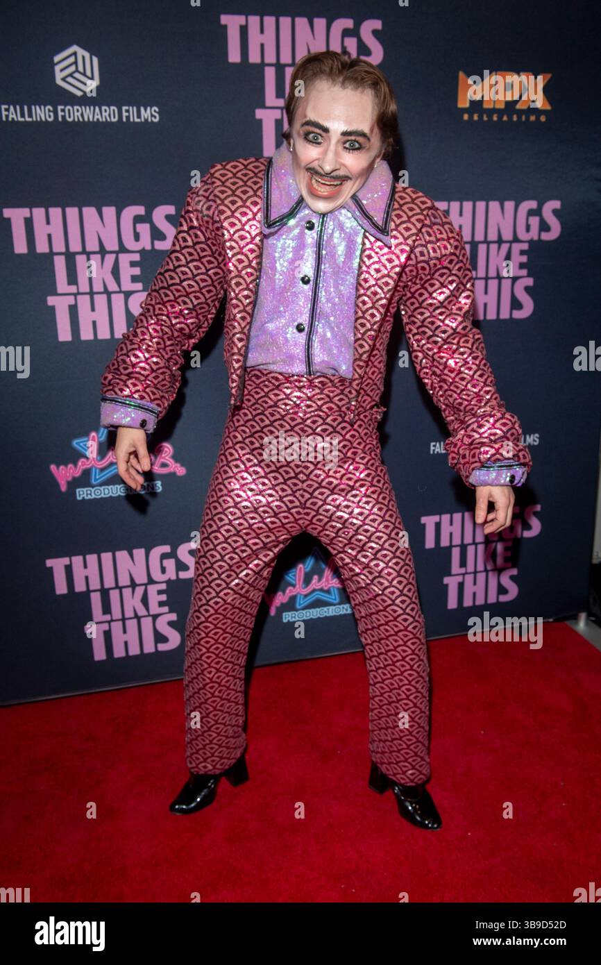 New York, États-Unis. 08 mai 2025. Sweaty Eddie assiste à la première mondiale de ''Things Like This'' de MPX à l'AMC Lincoln Square 13 à New York, États-Unis, le 8 mai 2025. (Photo de Thenews2/NurPhoto) crédit : NurPhoto SRL/Alamy Live News Banque D'Images