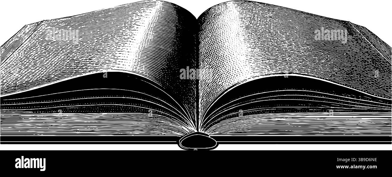 Illustration classique de livre de droit gravé avec des lignes noires détaillées pour la conception éducative. Illustration de Vecteur