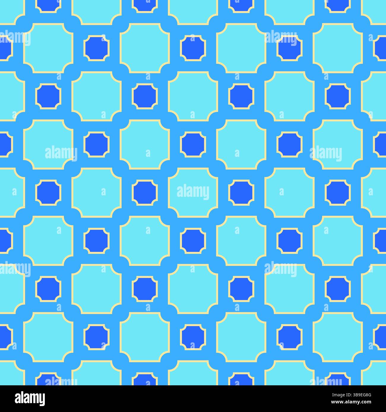 Design de style géométrique avec des carrés et des coins arrondis dans un motif de répétition sans couture - illustration Vector Illustration de Vecteur
