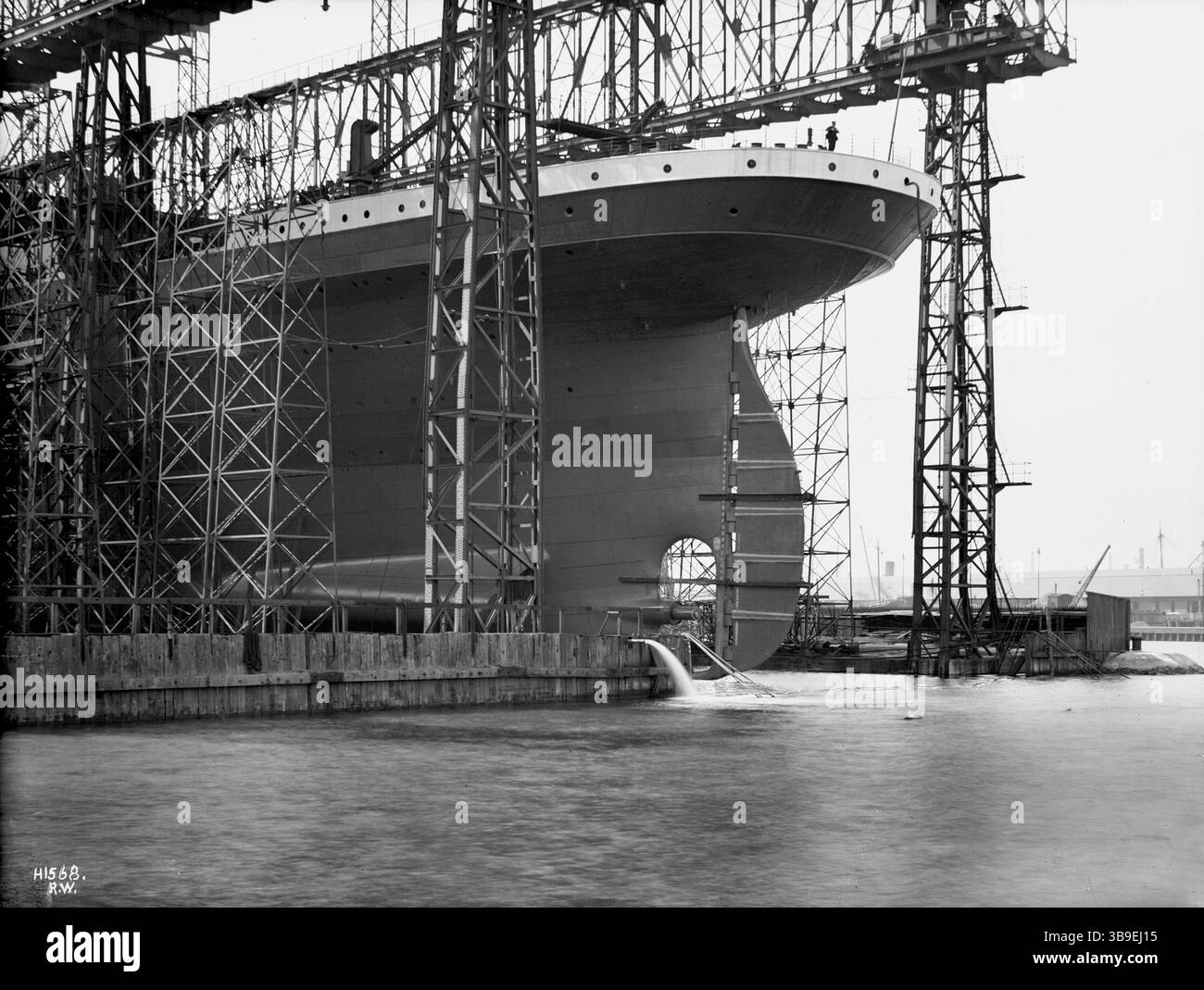 Le lancement du Titanic en mai 1911. Banque D'Images