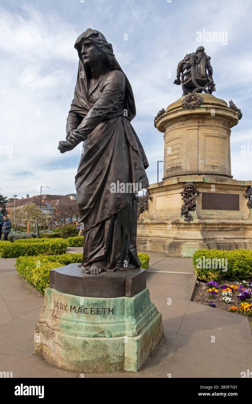 Statue de Lady Macbeth, le mémorial Gower, Stratford-upon-Avon, Warwickshire, Angleterre, grande-Bretagne Banque D'Images