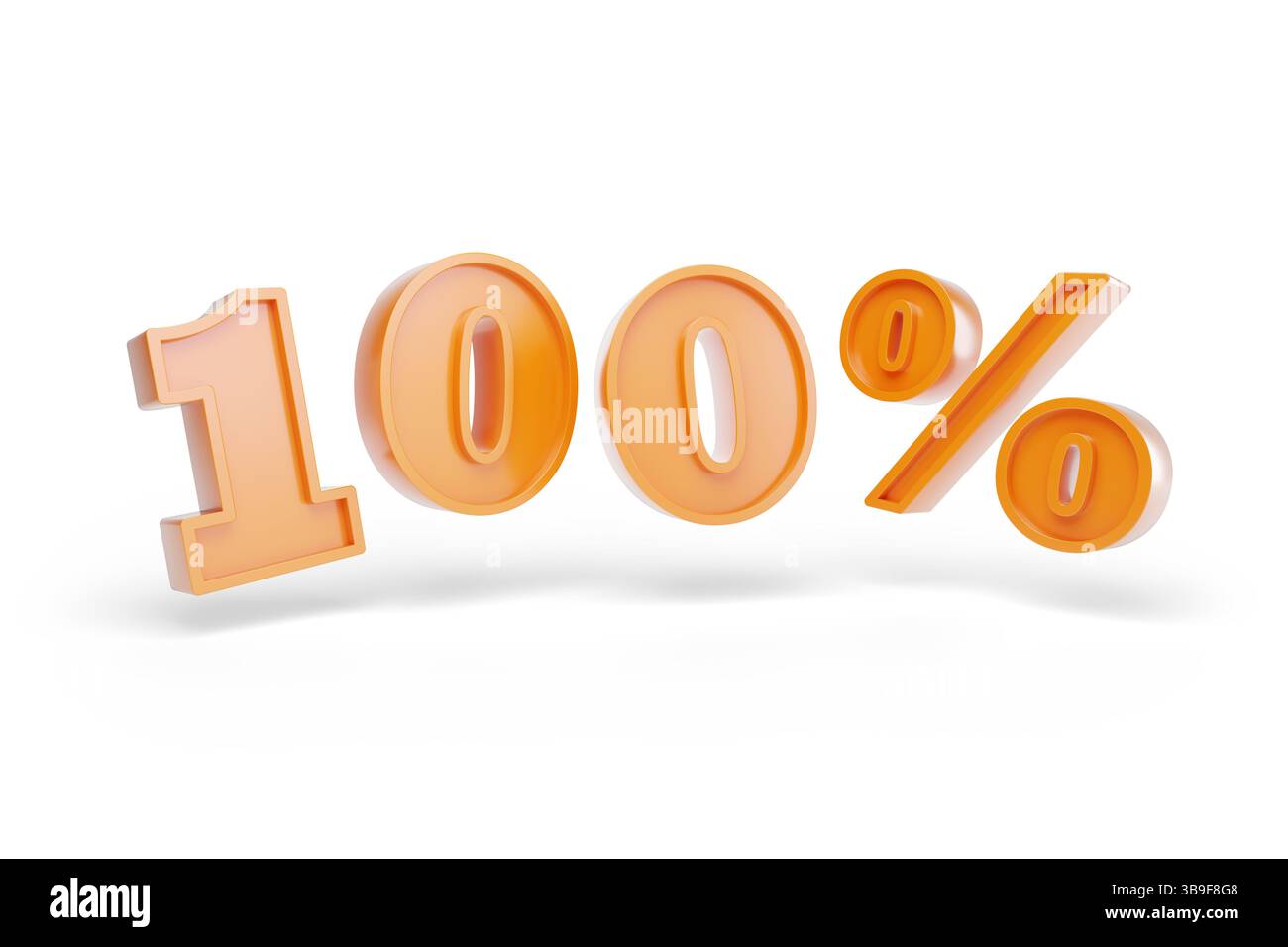 100 pour cent en trois dimensions isolé sur fond blanc. Illustration 3D. Banque D'Images