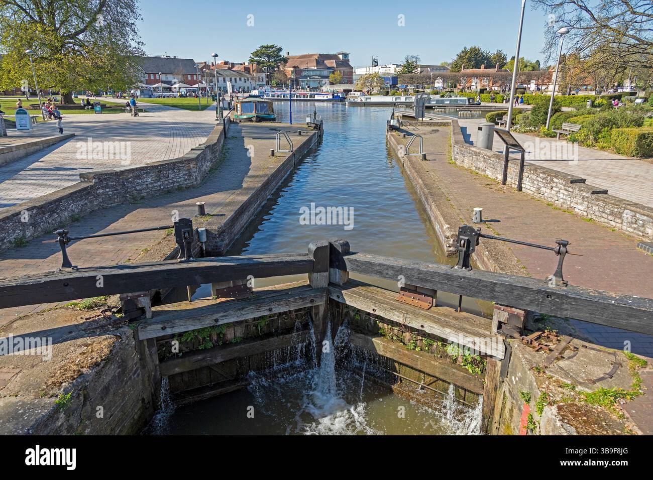 Écluse, bassin, canal, Stratford-upon-Avon, Warwickshire, Angleterre, Grande-Bretagne Banque D'Images
