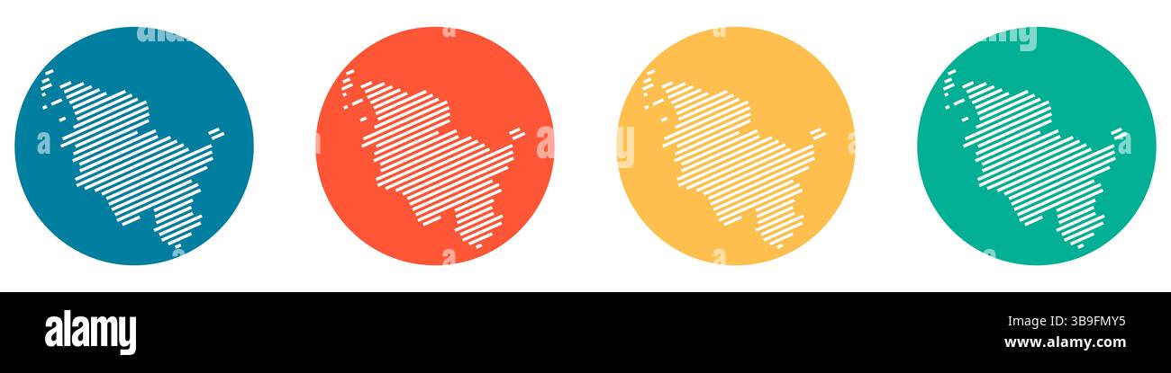 Les icônes en bleu rouge orange et vert montrent la carte de l'état allemand du Schleswig-Holstein Banque D'Images