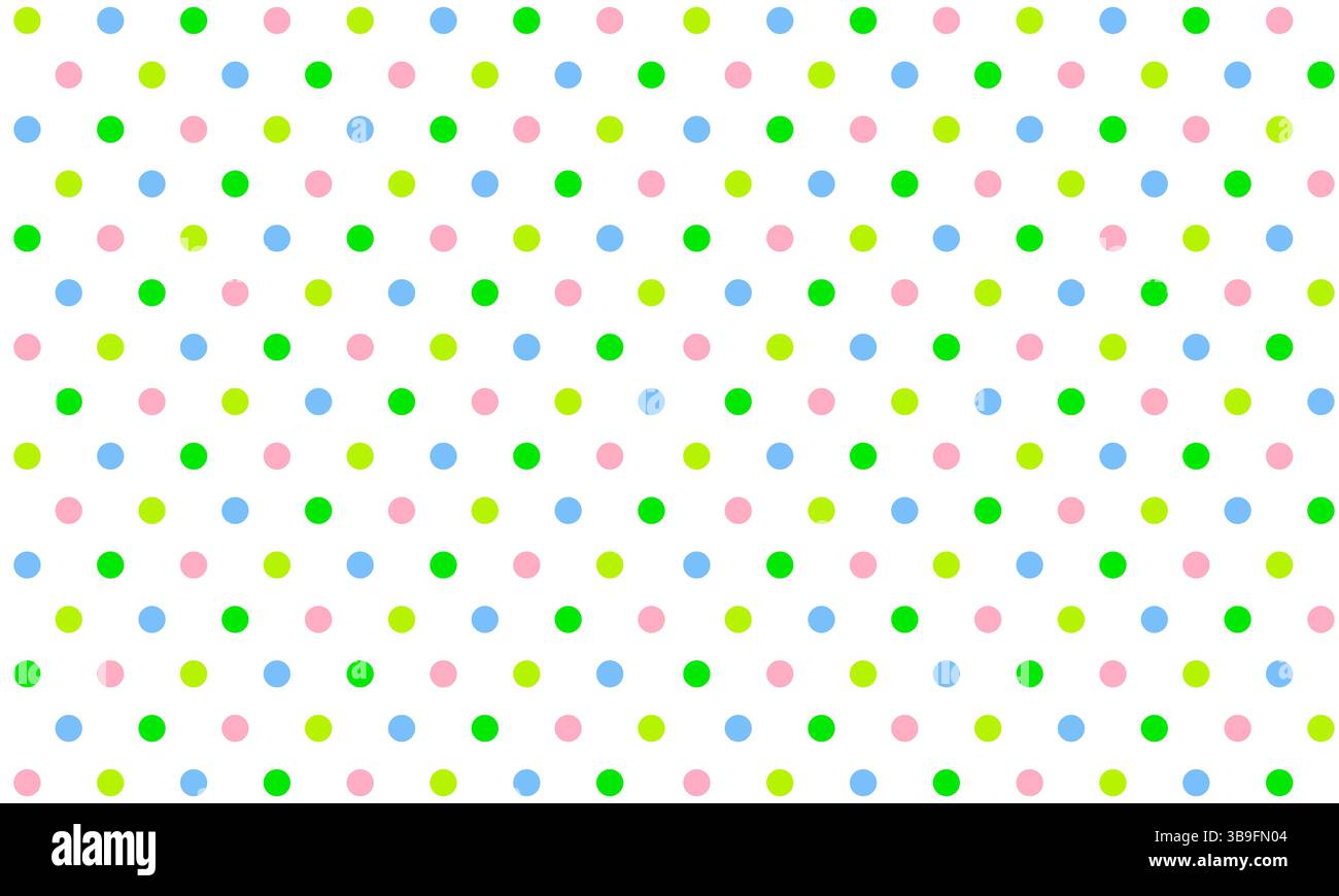 Fond blanc avec des points colorés Banque D'Images