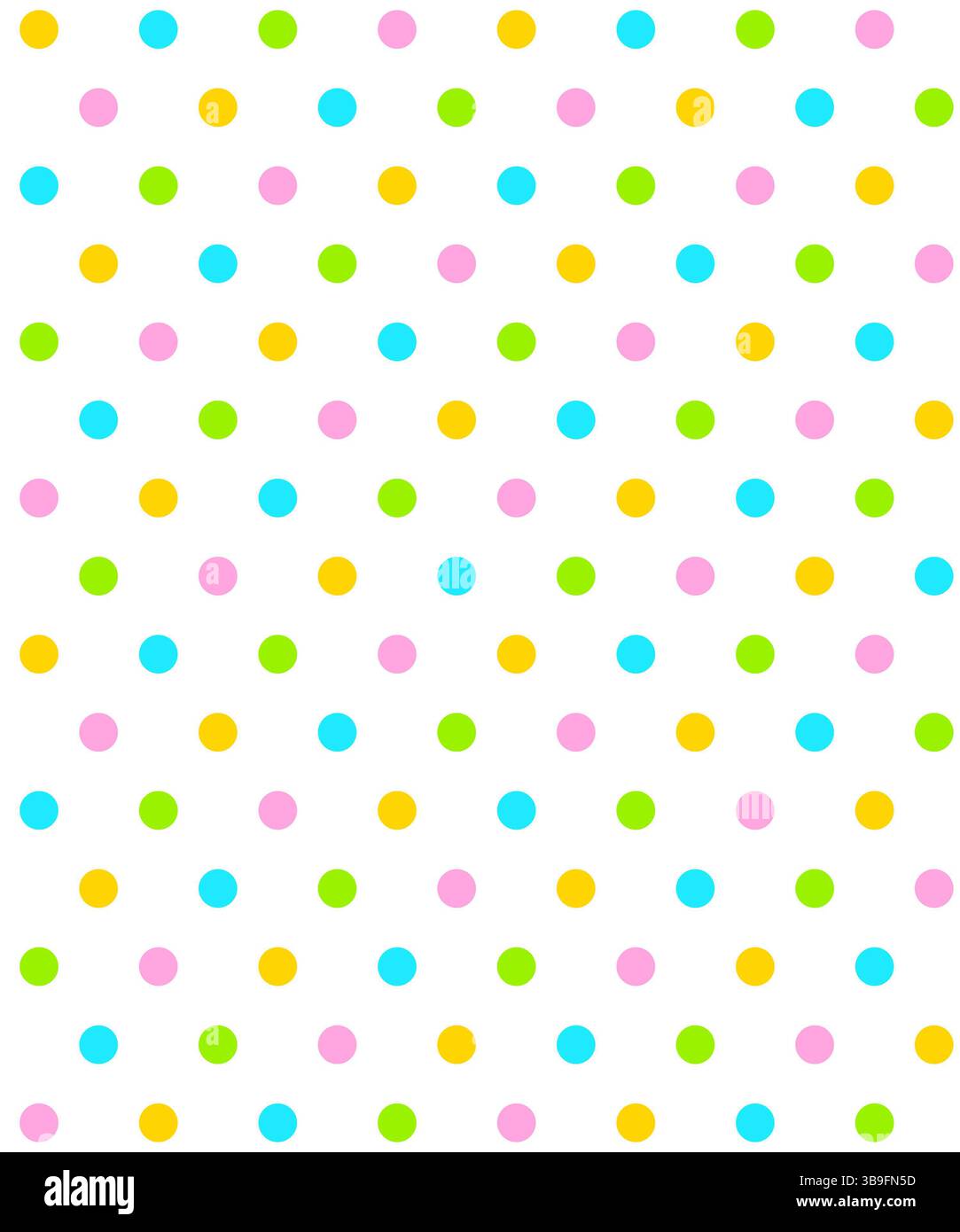 Fond blanc avec des points colorés Banque D'Images