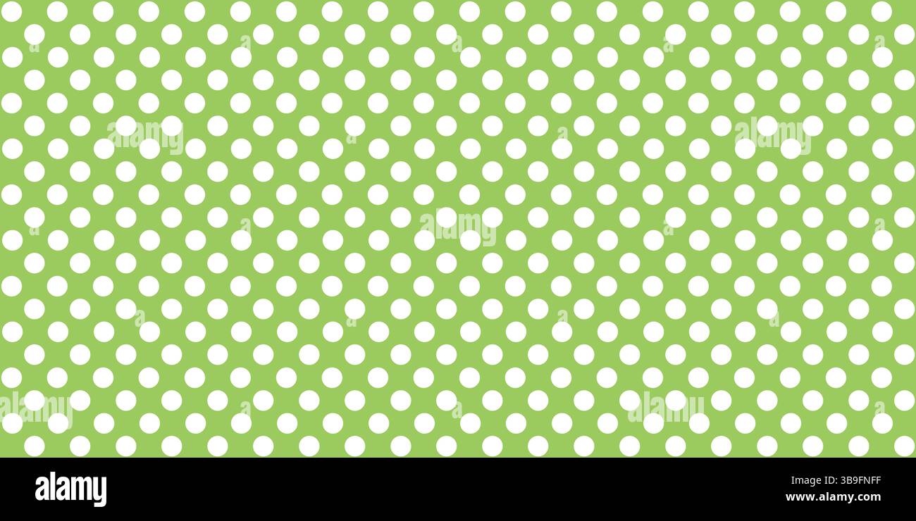 Motif de points blancs sur fond vert Banque D'Images