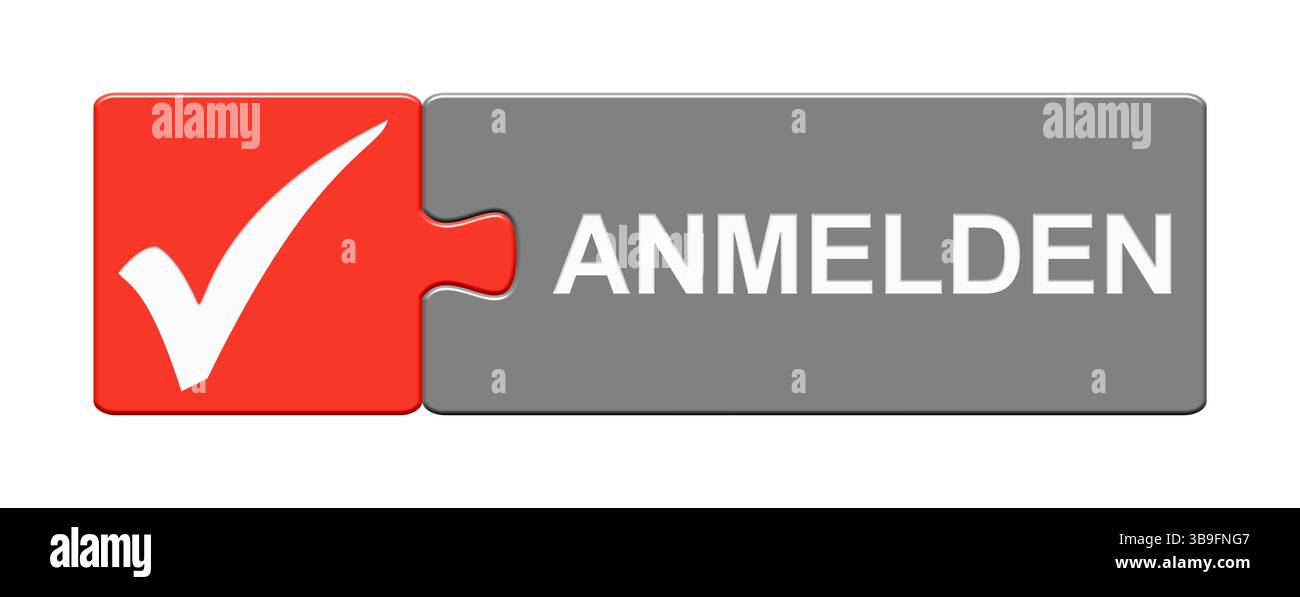 Le bouton Puzzle affiche : connexion Banque D'Images