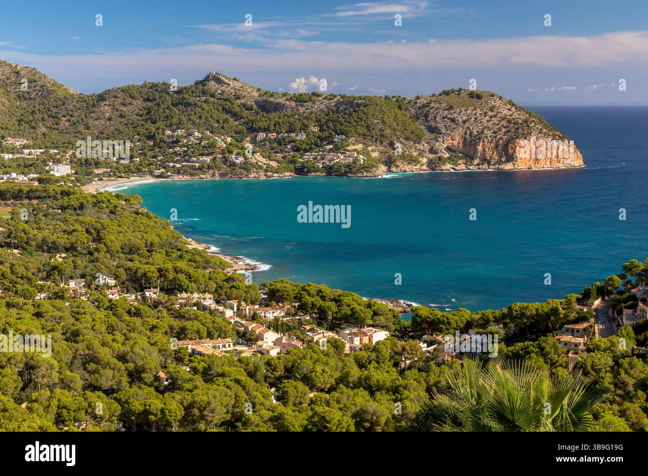 Vue sur la baie de Canyamel, Majorque Banque D'Images