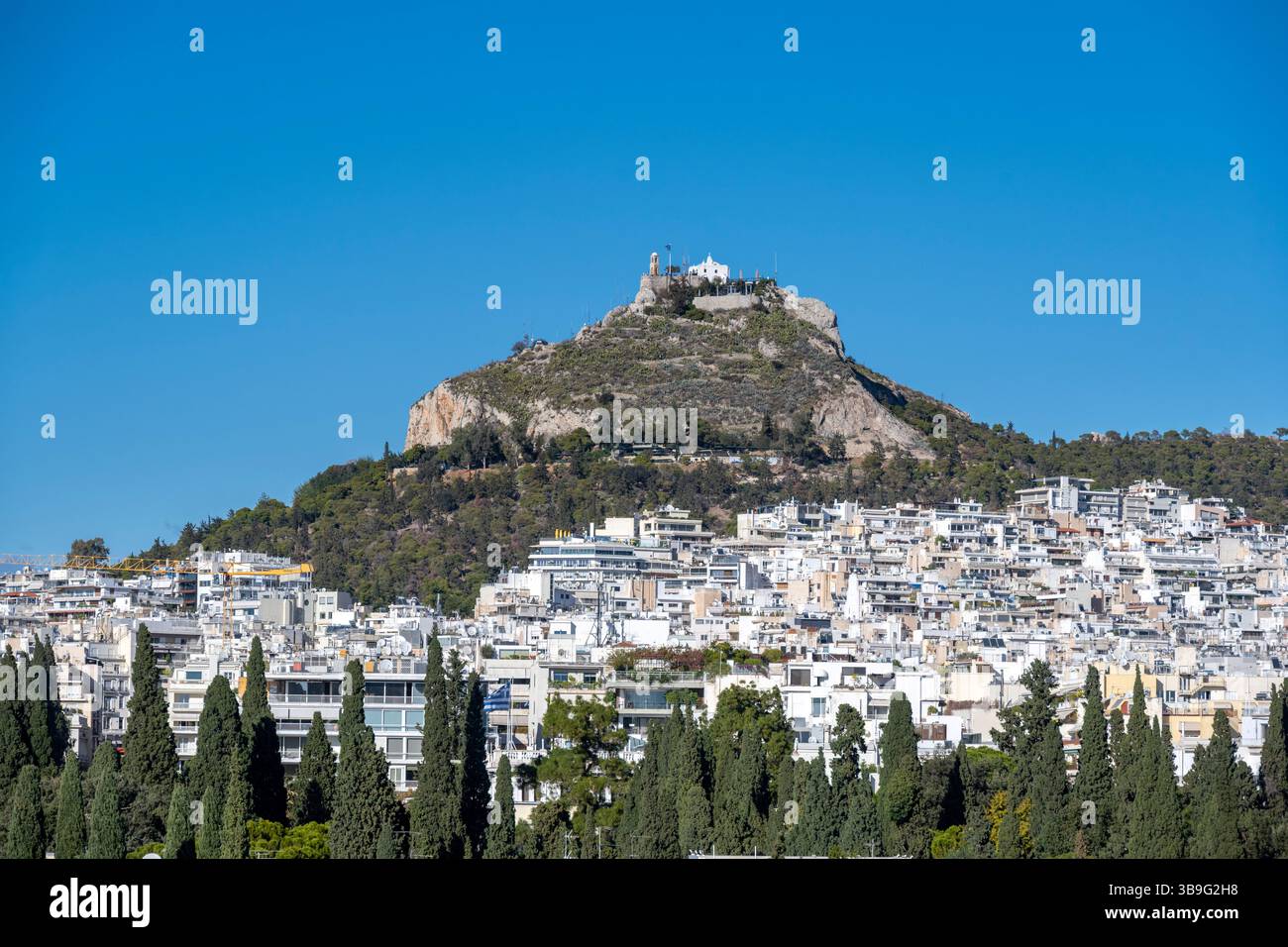 Athènes, Grèce, Europe. La colline Lycabette Banque D'Images